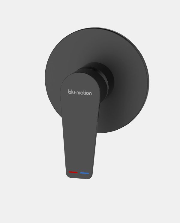 luxus-black-shower-mixer-600x743-1.jpg Blu Motion Luxus Black Shower Mixer – Modern Matte Black Finish - Image 1