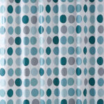 Wildberry Milan Shower Curtain – Blue Polka Dot Bathroom Curtain
