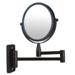 Wildberry Matt Black Extending Wall-Mounted Mirror – 5X Magnification