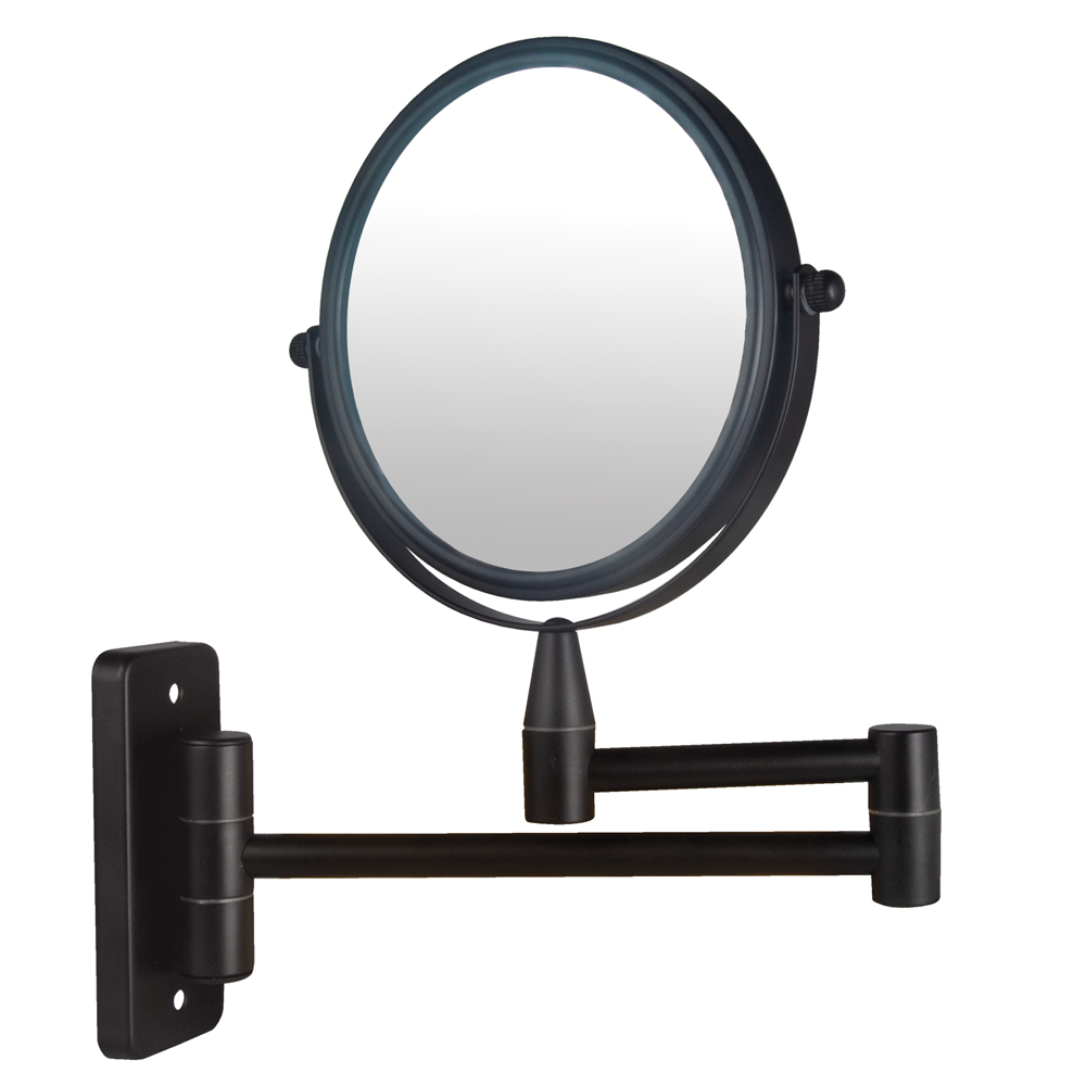 ABS6126.jpg Wildberry Matt Black Extending Wall-Mounted Mirror – 5X Magnification - Image 1