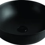 Lave Monique Black Counter Basin – Modern Round Bathroom Basin