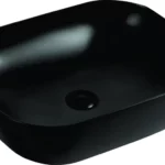 Lave Pauline Black Counter Basin – Modern Rectangular Bathroom Basin