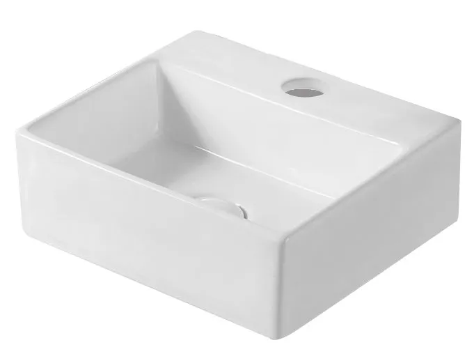 LSBW.webp Lave Sylvie Counter/Wall Basin – Compact Rectangular White Basin with Tap Hole - Image 1