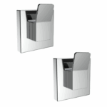 Fusion-Loc Silver Robe Hooks 2-Pack – Suction-Fit Bathroom Style Hooks