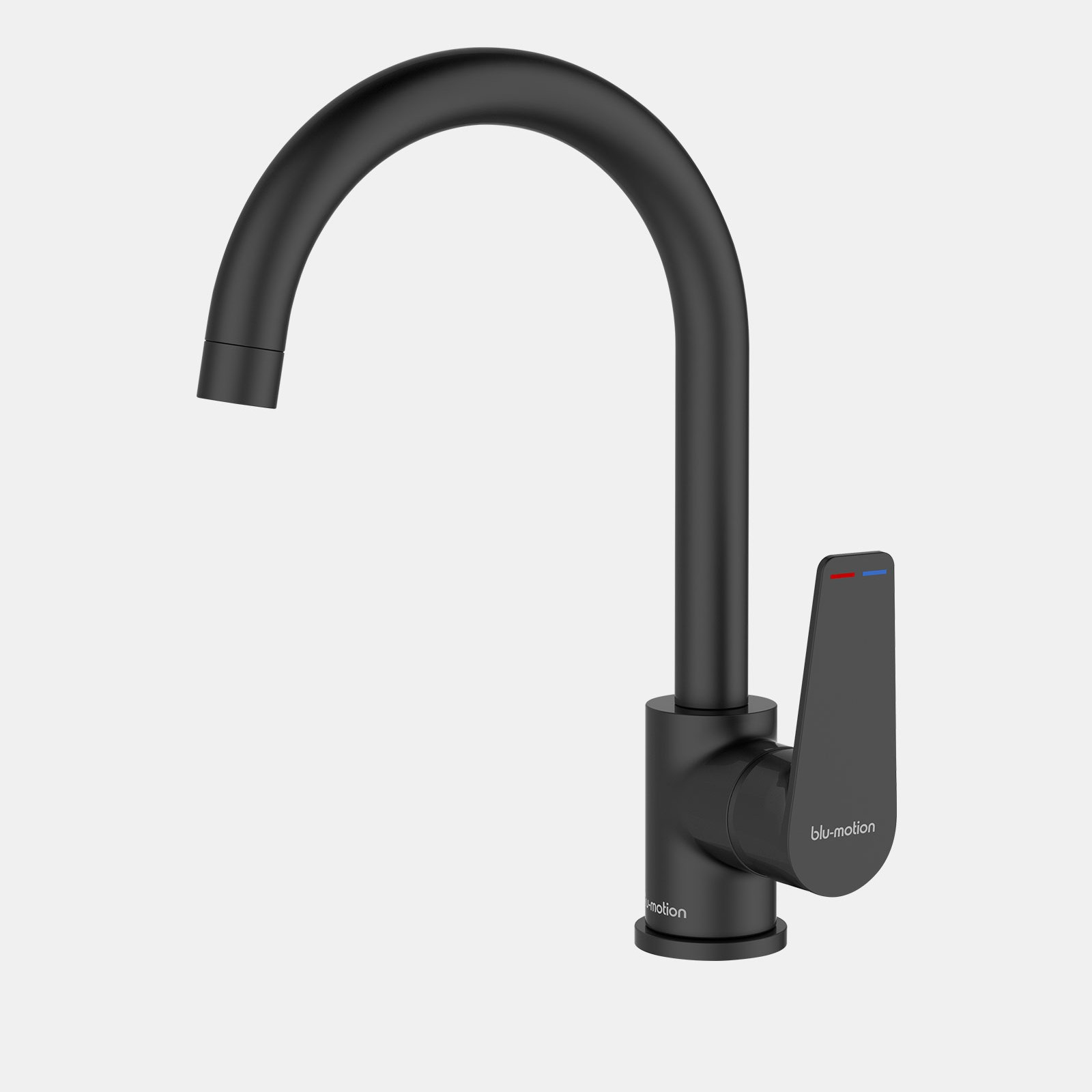 luxus-black-kitchen-deck-mixer Blu Motion Luxus Black Kitchen Mixer – Modern Matte Black Tap - Image 1
