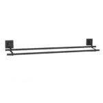 Fusion-Loc Style Double Towel Rail – Black Wall-Mount Bathroom Accessory