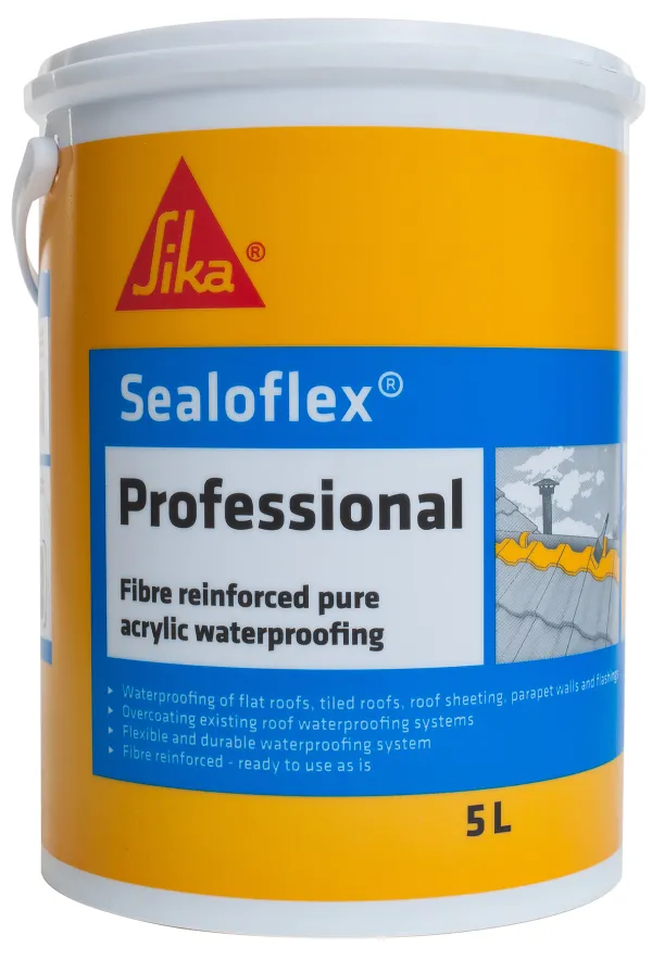 1010777_1082.webp Sika Sealoflex Professional Grey 5L – Fibre Reinforced Acrylic Waterproofing - Image 1