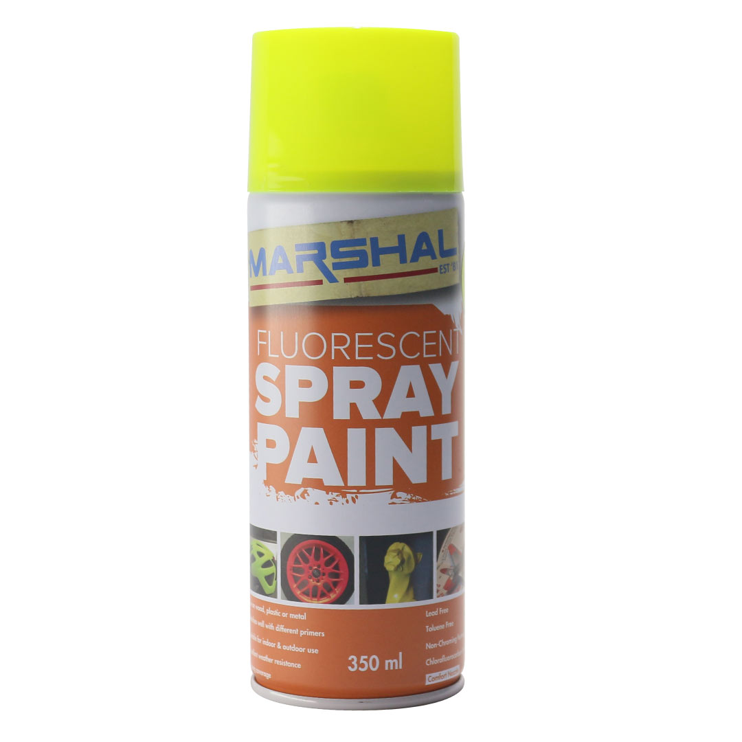 1126M-web.jpg Marshal Spray Paint Fluorescent Yellow 350ml – Bright, Long-Lasting Colour Finish - Image 1