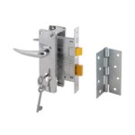 Yale Essential 2-Lever Lockset with Hinges – Chrome Door Lock Set