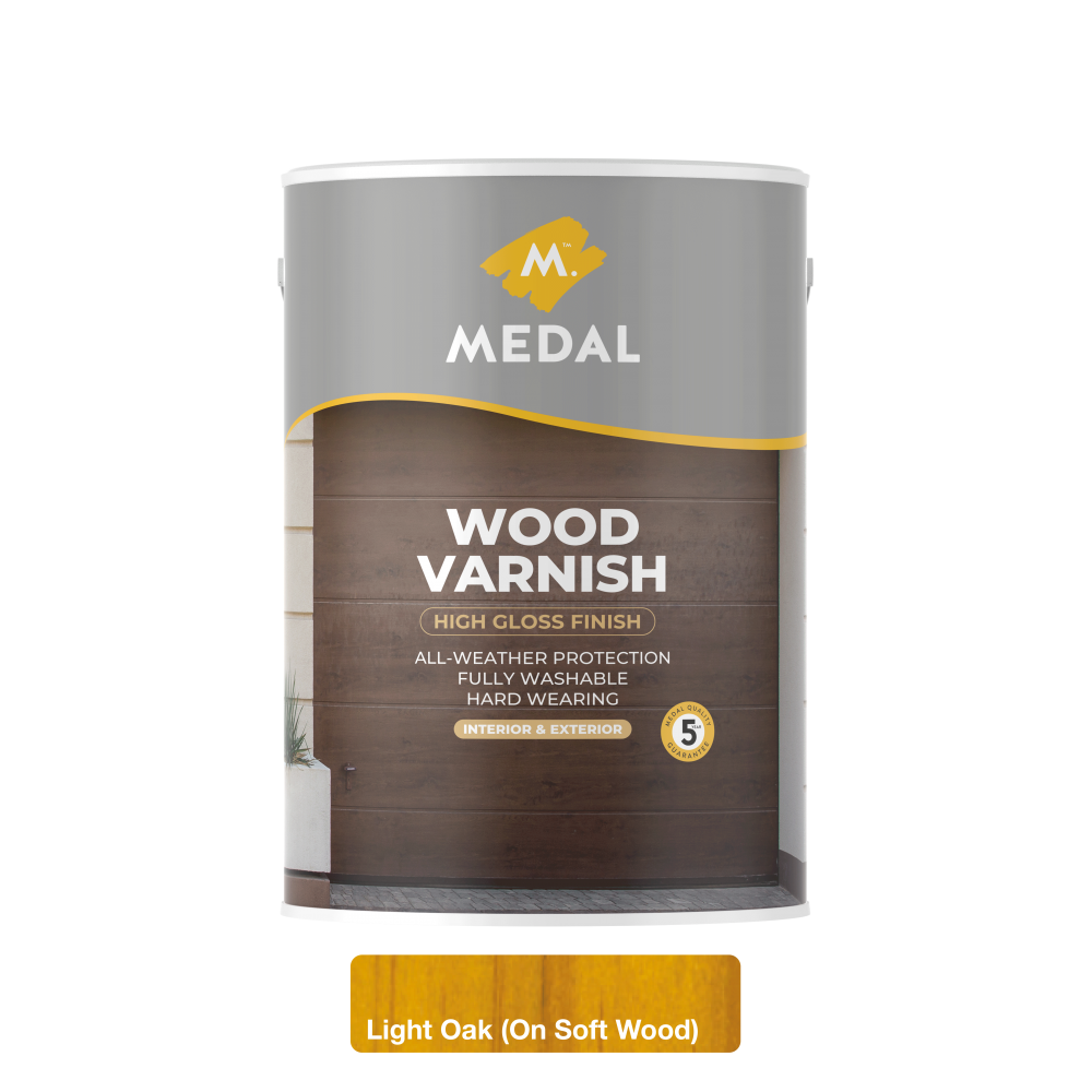 medal-wood-varnish-5l-light-oak.png Medal Wood Varnish Light Oak 5L - Image 1