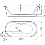 Cobra Xtacy/Sphere 1800x900x430 Built In Bath No Handles White - Image 2