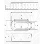Cobra Kate Woburn 1675x780x600 Freestanding One Piece Bath White - Image 2