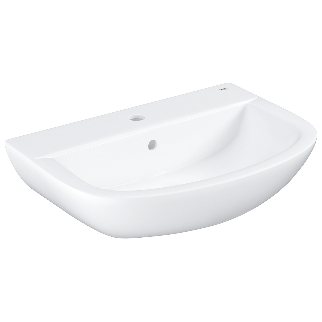 01JMVA827AJ86HJEKGWK56ZGCH.jpg Grohe Bau Ceramic Wash Basin 60 Wall Fixings Not Included Alpine White - Image 1