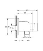 Grohe Tempesta Wall Union With Shower Holder Chrome - Image 2