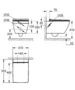 Grohe Euro 2.0 Square Wall Hung Toilet & Seat - Image 2