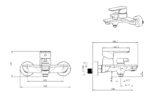 Cobra Seine Bath Mixer Exposed Wall Type Brushed Gun Grey - Image 2