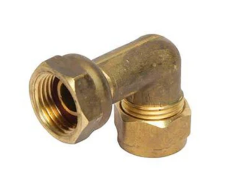 01K8AET6688Z47BC95CXNWSQFG.png Cobra Compression Elbow 90 Swivel CXFI 15mm Rough Brass - Image 1