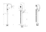 Cobra Seine Bath Mixer Freestanding With 1500mm Hose and Handshower Brushed Gold - Image 2