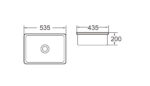 Vaal James Butler Sink 535x435x200 White incl. 90mm waste - Image 2