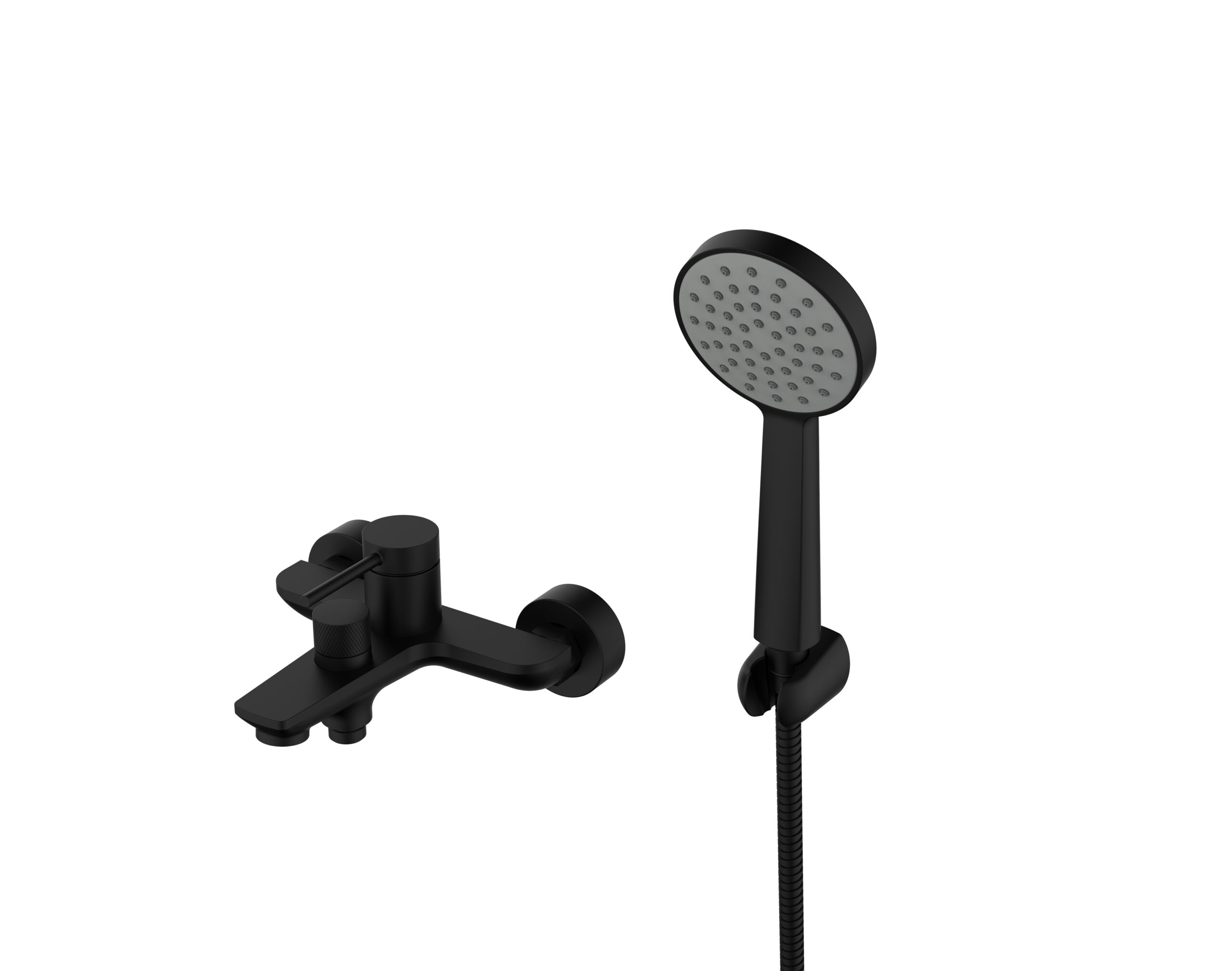 01KGME725KKP3JNZG11302JKS3.jpg Cobra Tigris Bath Mixer Exposed Wall Type With Handshower Set 1/2 FI Matte Black - Image 1