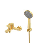 Cobra Tigris Bath Mixer Exposed Wall Type With Handshower Set 1/2 FI Brushed Gold