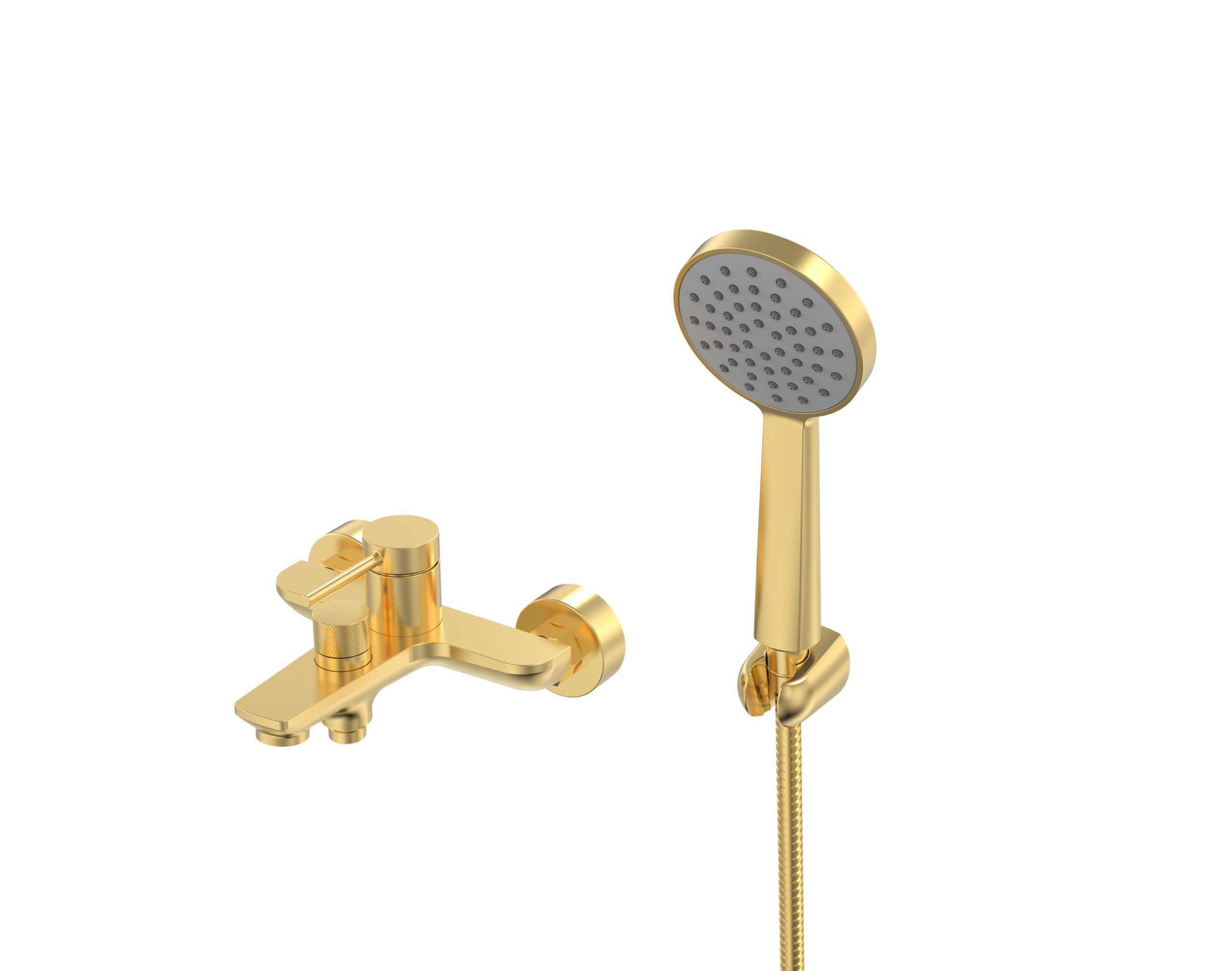 01KGME85HMJ6XGYQRBFS1TMFED.jpg Cobra Tigris Bath Mixer Exposed Wall Type With Handshower Set 1/2 FI Brushed Gold - Image 1