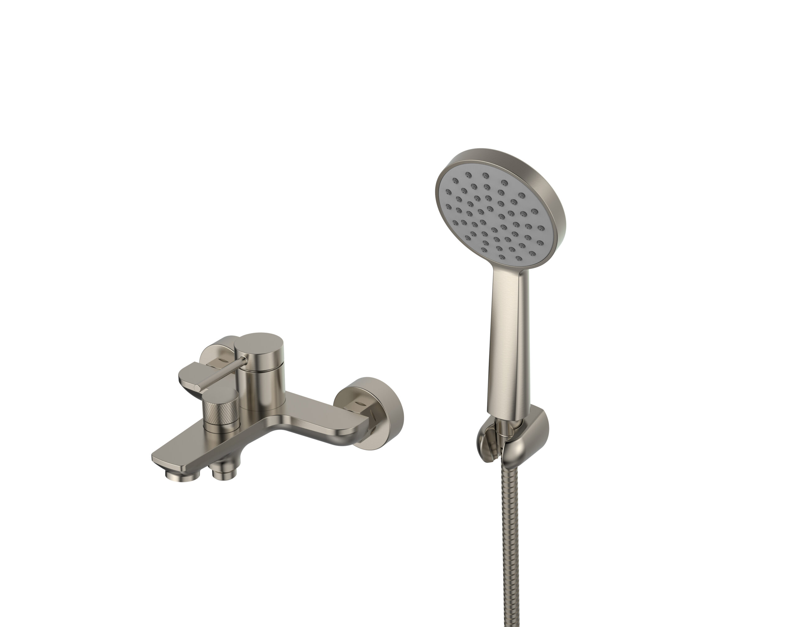 01KGMEA7F3W0YQAGM318RM6N7X.jpg Cobra Tigris Bath Mixer Exposed Wall Type With Handshower Set 1/2 FI Brushed Nickel - Image 1