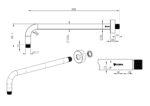 Cobra Seine Shower Arm 300mm Brushed Gun Grey - Image 2