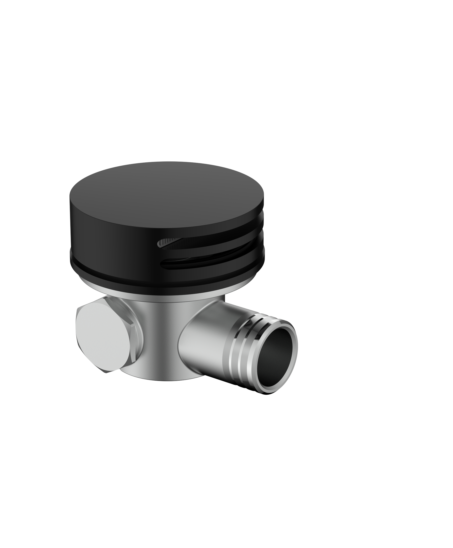 030BLK.png Cobra Bathfiller/Overflow+ Non Return Valve Round 70mm Matte Black - Image 1
