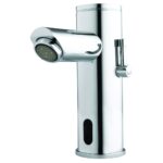 Cobra Electronic Basin Mixer Pillar Type Dual Temperature 9V Lilon Powered DC No Flex Hoses No Touch Chrome - 3/8 To 1/2 Adaptor Available (C-AV/ADAP1/2F-3/8M)