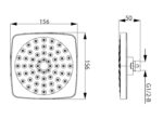 Cobra Den Shower Head 1 Spray Square 152mm White Faceplate - Image 2