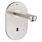 Grohe Eurosmart Cosmopolitan E Infra-red electronic wall basin tap without mixing device stainless steel