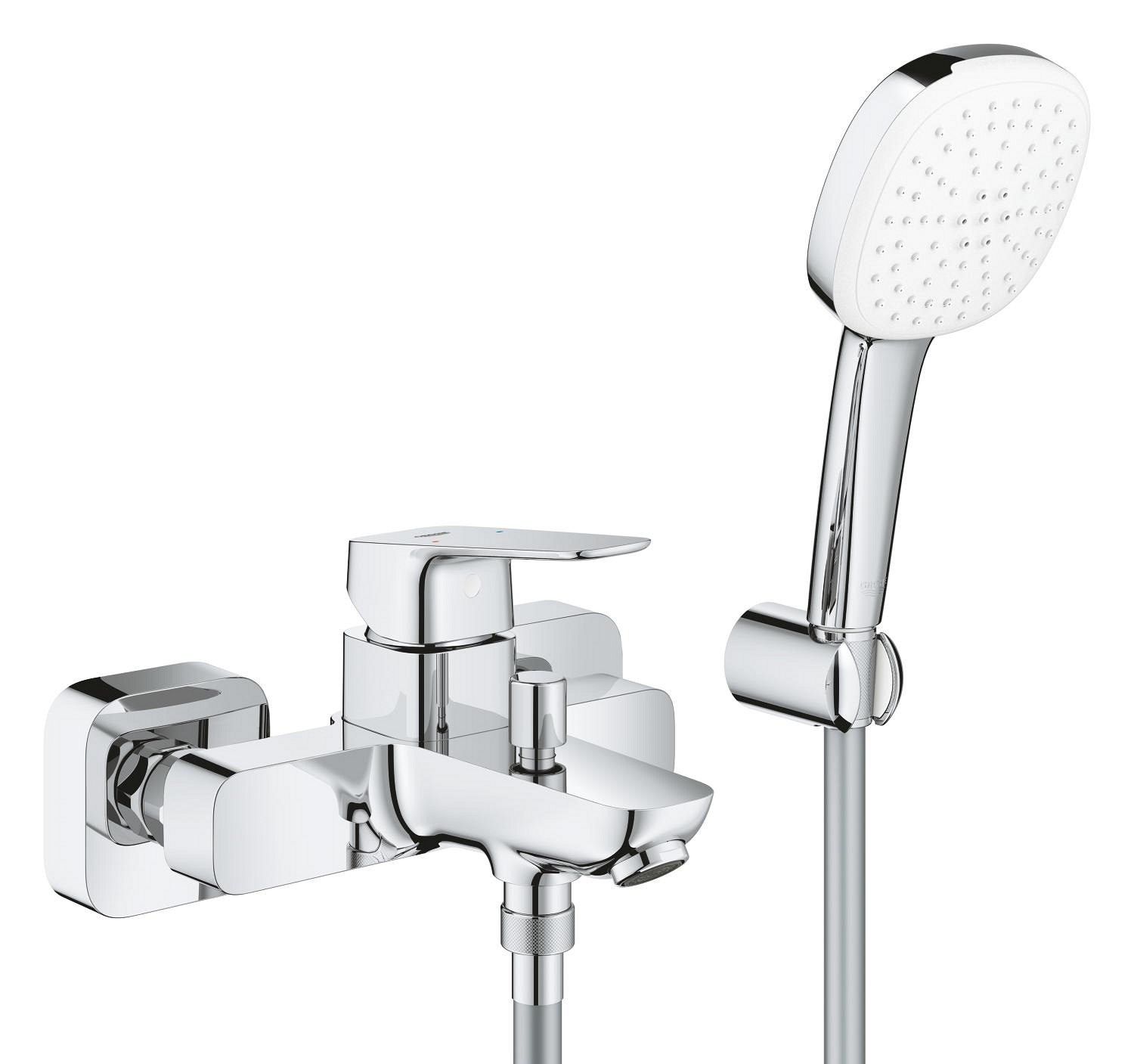 1018140000.jpg Grohe Cubeo Bath Mixer Exposed With Handspray Chrome - Image 1