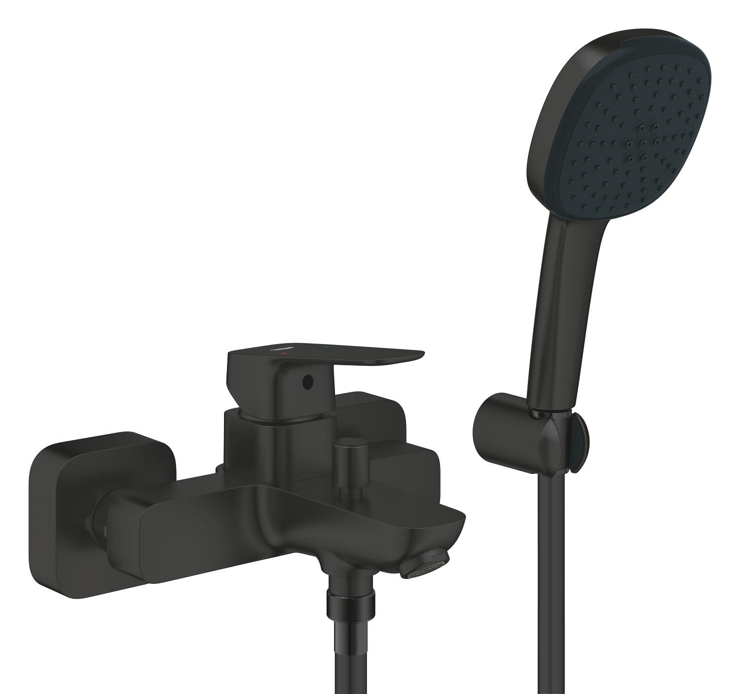 1018142430.jpg Grohe Cubeo Bath Mixer Exposed With Handspray Matte Black - Image 1