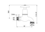 Cobra Star Heavy Pattern Hose Bibtap 1/2 MI Chrome - Image 2