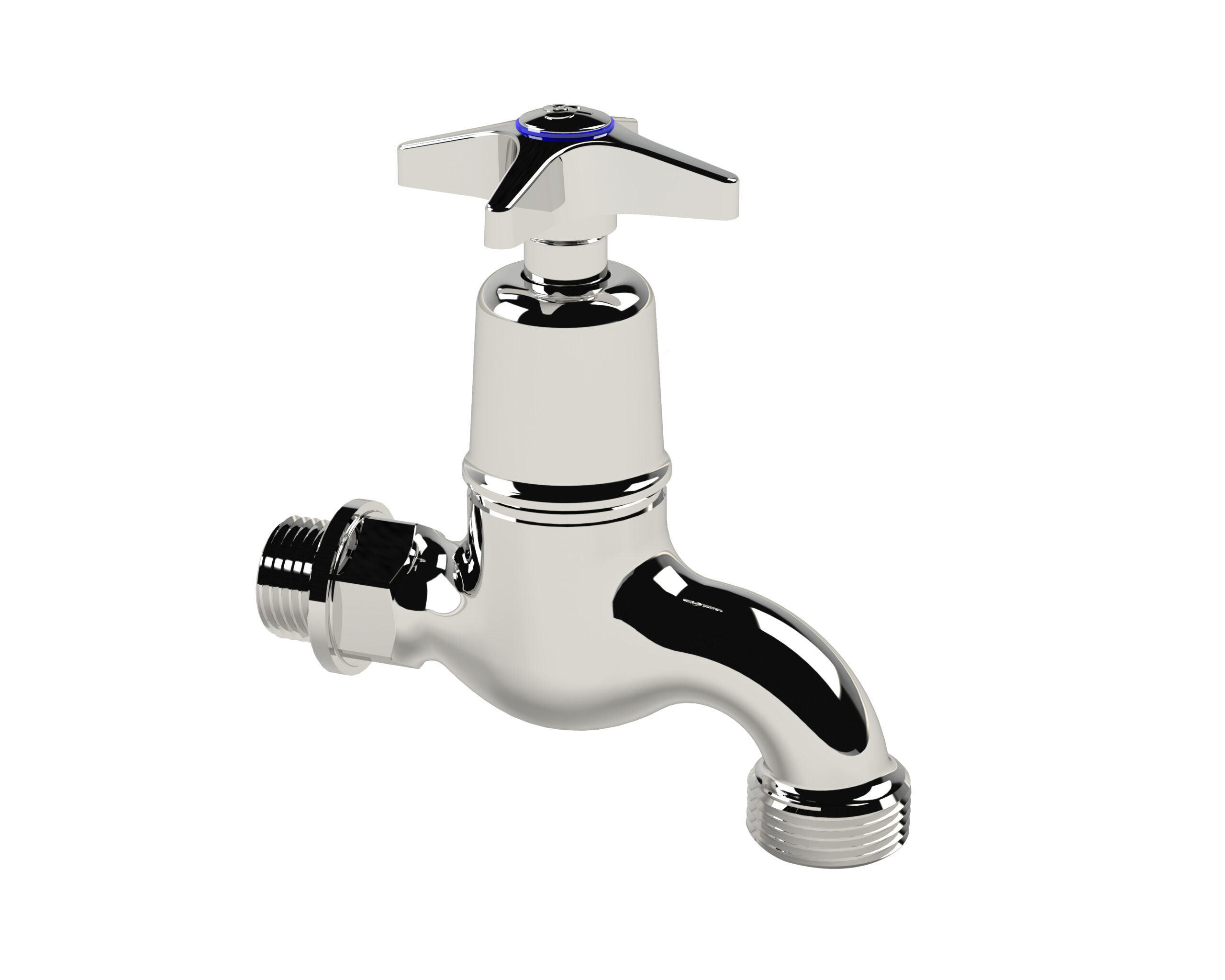 107EC-15NV.jpg Cobra Star Heavy Pattern Hose Bibtap 1/2 MI Chrome - Image 1