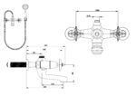Cobra Star Heavy Pattern Bath Diverter Mixer Wall Type & Handshower Set 3/4 MI Chrome - Image 2