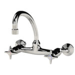 Cobra Star Heavy Pattern Sink Mixer Wall Type Swivel Spout 1/2 MI Chrome