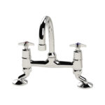 Cobra Star Heavy Pattern Sink Mixer Pillar Type Swivel Spout 1/2 MI Chrome