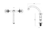 Cobra Star Heavy Pattern Sink Mixer Pillar Type Swivel Spout 1/2 MI Chrome - Image 2