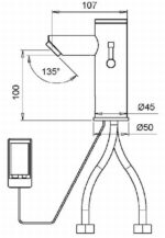Cobra Electronic Basin Mixer Pillar Type Dual Temperature 9V Lilon Powered DC No Flex Hoses No Touch Chrome - 3/8 To 1/2 Adaptor Available (C-AV/ADAP1/2F-3/8M) - Image 2