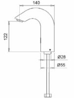 Cobra Electronic Pillar Tap 9V Lilon Powered DC No Flex Hose No Touch Chrome - Image 2