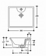 Vaal Oriele Counter Top Basin 1 Tap Hole White - Image 2