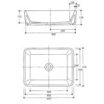 Vaal Alto Art Counter Top Rectangular Basin No Taphole White - Image 2