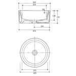 Vaal Savannah Design Round Countertop Basin No Taphole White - Image 2