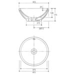 Vaal Savoy Design Round Counter Top Basin No Taphole White - Image 2
