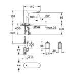 Grohe Euroeco Cosmopolitan E Infra-red electronic basin tap chrome - Image 2