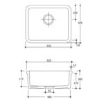 Vaal James Butler Sink 520X425 White - Image 2