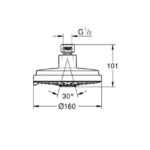 Grohe Rainshower Cosmopolitan 160 Head shower 4 sprays chrome - Image 2
