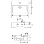 Vaal Midi Weaver Rectangular Wall Hung/Counter Top Basin 1 Taphole White - Image 2